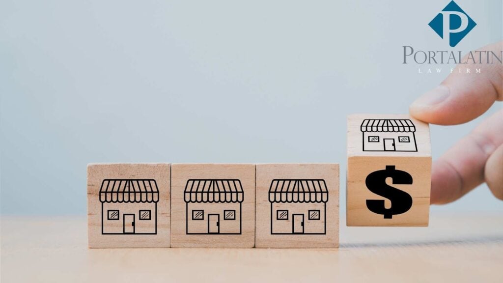 Cube with store icons and dollar sign