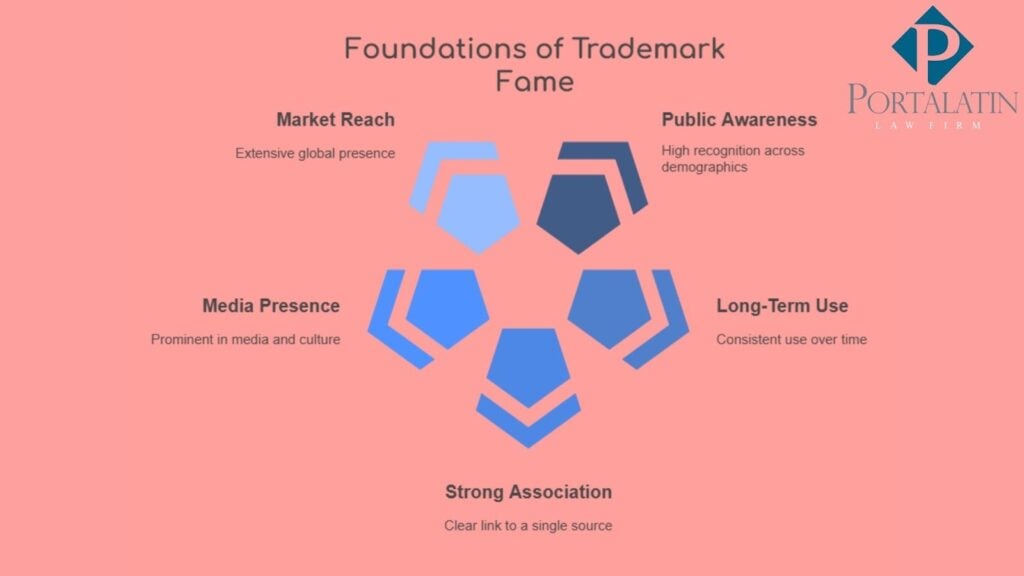 Trademark fame foundations diagram for legal firm.