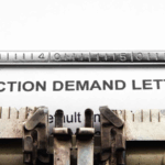 Typewriter with collection demand letter